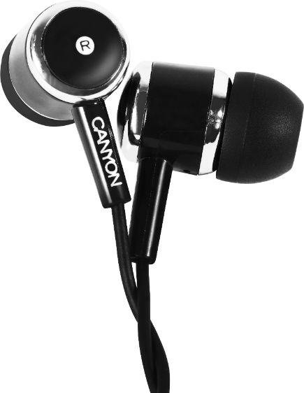 Stereo earphones with microphone, Black austiņas