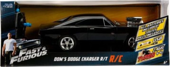 Dickie Auto RC Fast&Furious Szybcy i wsciekli Dodge Charger 1970 czarne 253206004 (4006333064920) Radiovadāmā rotaļlieta