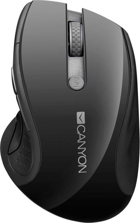 CANYON 2.4Ghz wireless mouse, optical tracking - blue LED, 6 buttons, DPI 1000/1200/1600, Black pearl glossy Datora pele