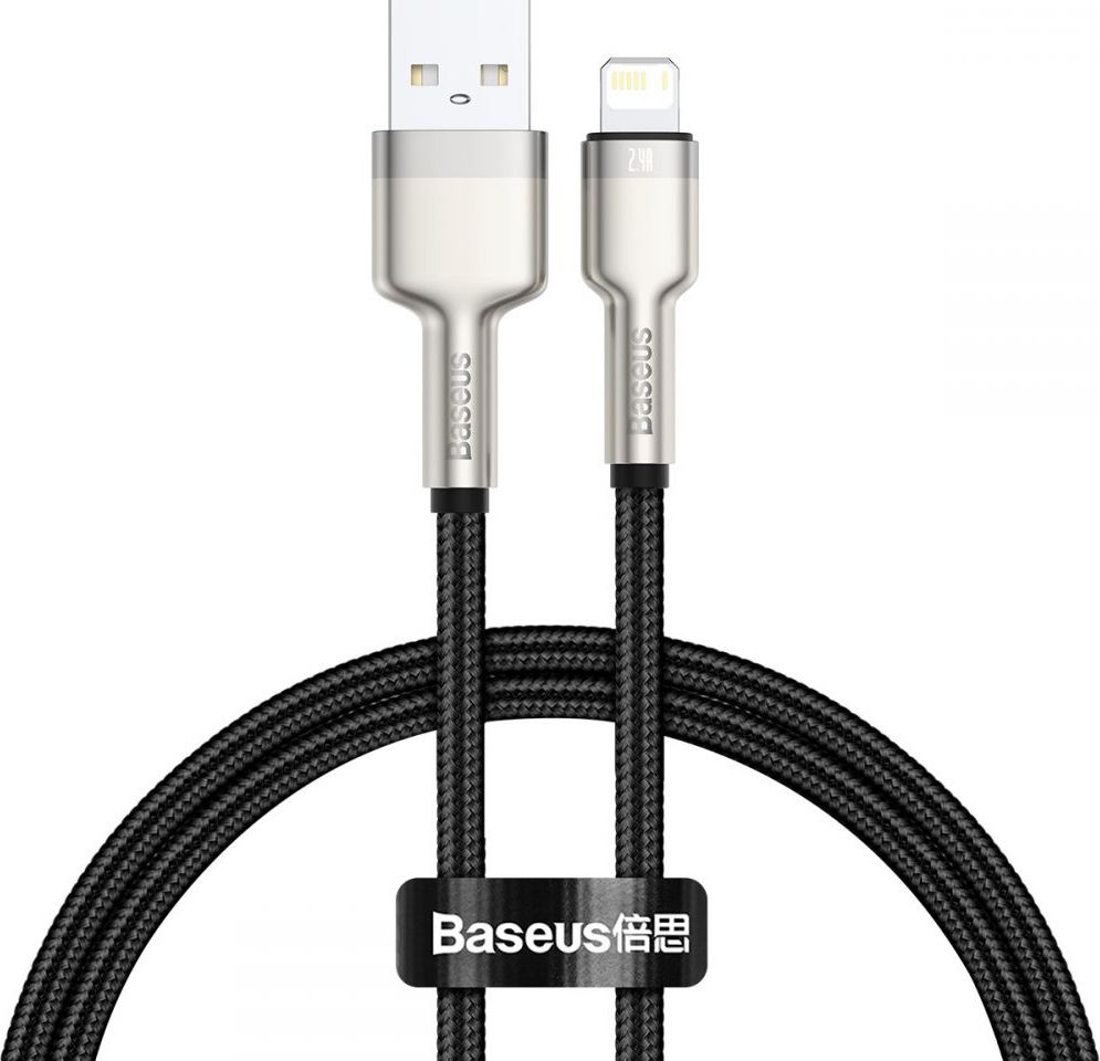 Baseus  USB cable for Lightning Cafule, 2.4A, 0,25m (black) 6953156202238 USB kabelis