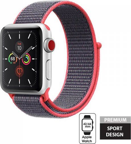 Crong Crong Nylon Band - Pasek sportowy Apple Watch 42/44 mm (Electric Pink) CRG-44NLB-PNK (5907731983761)