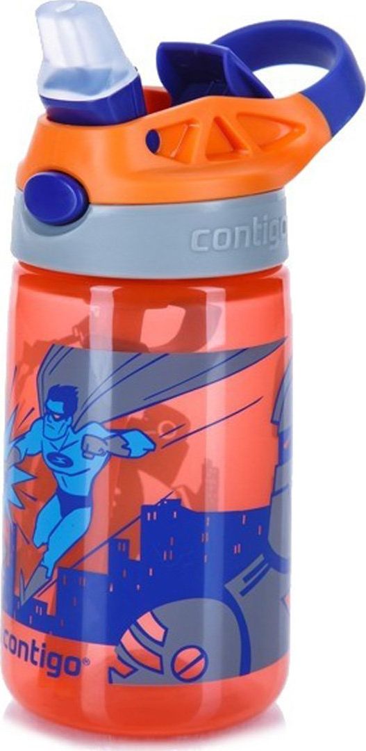 Contigo Mug with a straw Gizmo Flip Nectarine With Superhero 420ml orange piederumi bērnu barošanai