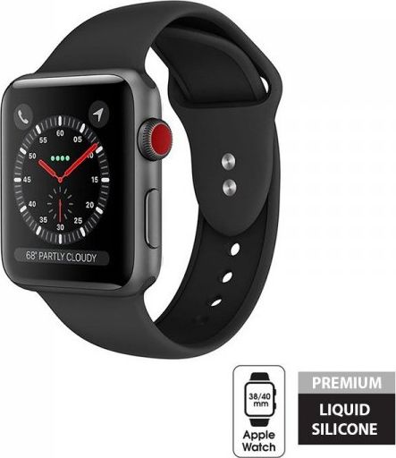 Crong Crong Liquid Band - Pasek Apple Watch 38/40 mm (czarny) CRG-40LQB-BLK (5907731983587)