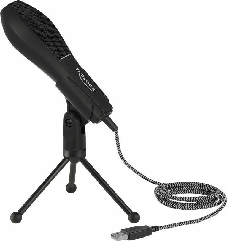 DeLOCK USB condenser microphone with table stand (black)