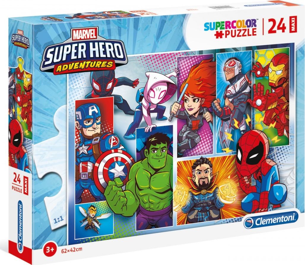 Clementoni Puzzle 24 elementow Maxi Superhero GXP-725396 (8005125242085) puzle, puzzle