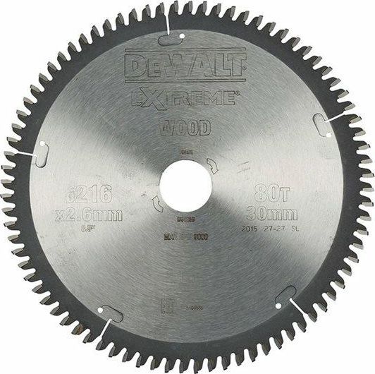 Dewalt Pila Tarcz.216x30mmx80z Dt4286-qz Elektriskais zāģis