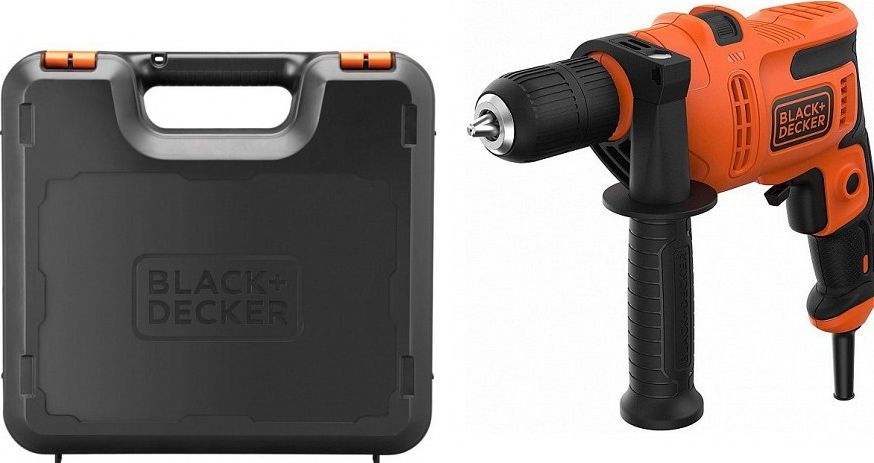 BLACK + DECKER impact drill BEH200K-QS 500W - right / left rotation, 13mm