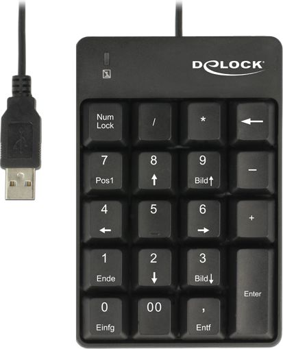 DeLOCK 12481 numeric keypad USB Universal Black klaviatūra