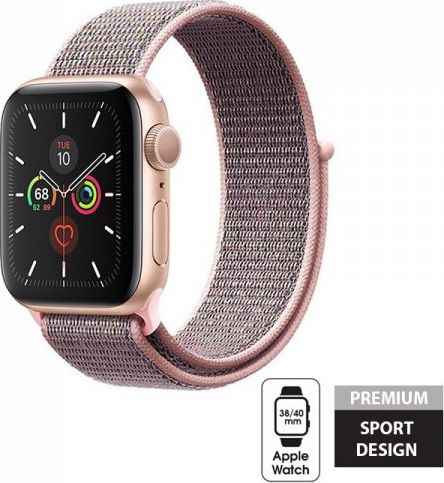 Crong Crong Nylon Band - Pasek sportowy Apple Watch 38/40 mm (Light Pink) CRG-40NLB-ROSE (5907731983730)