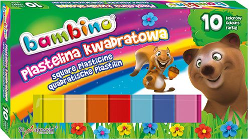 Bambino Plastelina kwadratowa 10 kolorow 5903235002823 (5903235002823) materiāli konstruktoriem