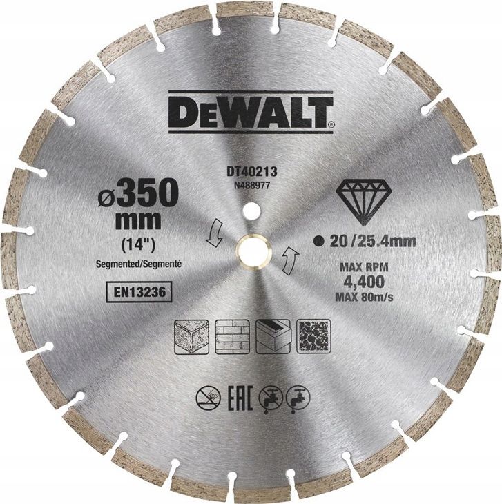 Dewalt diamond blade 350x25,4mm segment (DT40213-QZ)