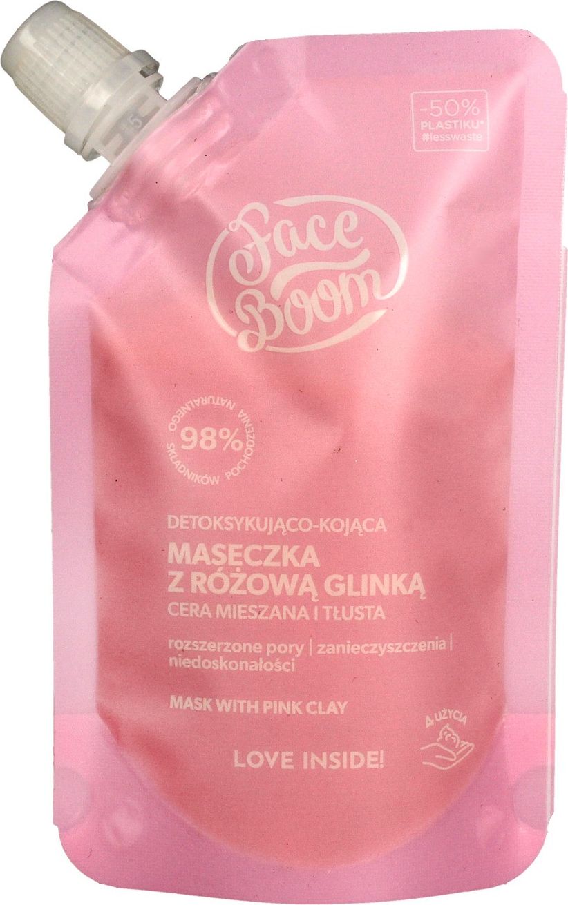 Bielenda Face Boom Maseczka z rozowa glinka detoksykujaco-kojaca 40g 135874 (5903031255874)