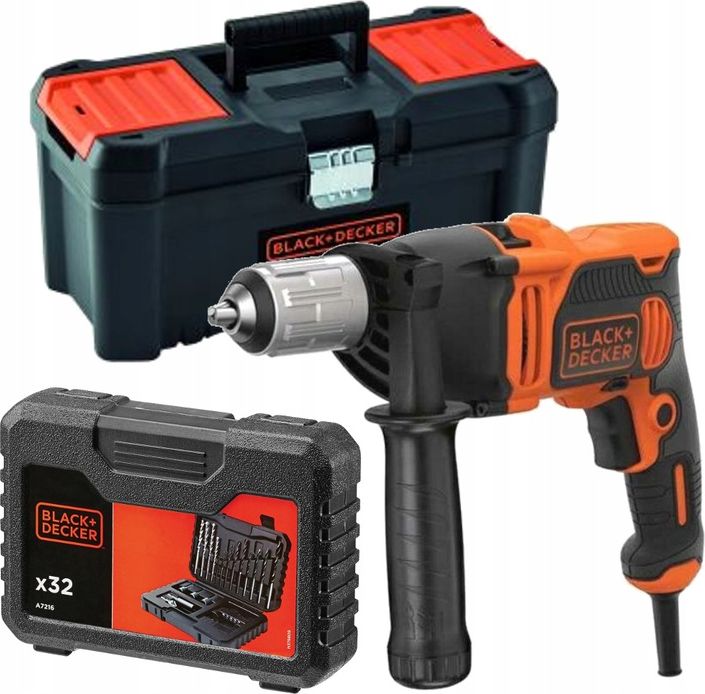 Black & Decker 850W Hammer Drill + Accessories + Case (BDBEH850KA32-QS)