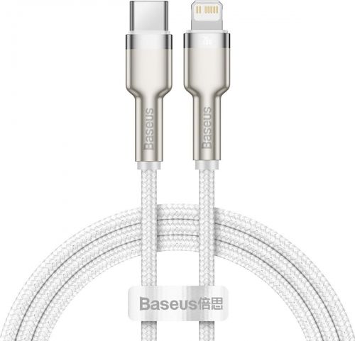 USB-C cable to Lightning Baseus Cafule, White, Power Delivery, 20W, 1m (white) USB kabelis