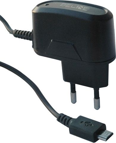 Travel charger microUSB 1A black iekārtas lādētājs