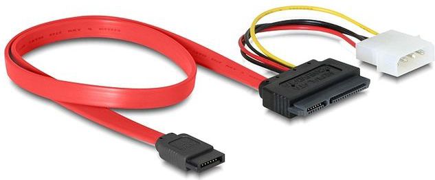 Delock SATA 22pin -> SATA 7Pin +4pin Molex 0.40m kabelis datoram