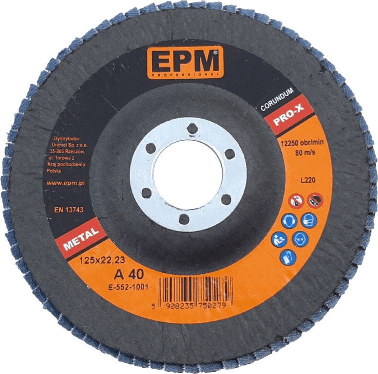 EPM lamelka korundowa EPM PRO-X granulacja 40 125mm (E-552-1001) E-552-1001 (5908235750279)