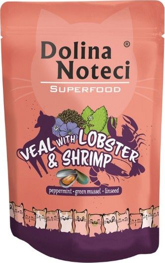 Dolina Noteci Dolina Noteci Cielecina, homar i krewetki 85g 7008054 (5902921304739) kaķu barība