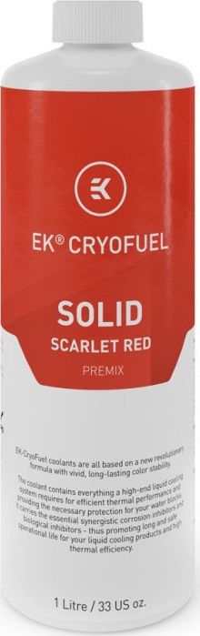 EK Water Blocks EK Water Blocks EK-CryoFuel Solid Premix, Scarlet Red - 1000ml WAEK-1590 (3831109880333) ūdens dzesēšanas sistēmas piederumi