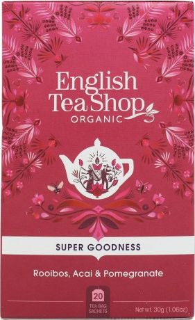 English Tea Sho Herbatka ziolowa Rooibos,Acai i granat (20x1,5) BIO 30 g 680275057789 (680275057789) piederumi kafijas automātiem