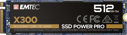 SSD 512GB EMTEC M.2 PCIE X300 NVME M2 22,80 SSD disks