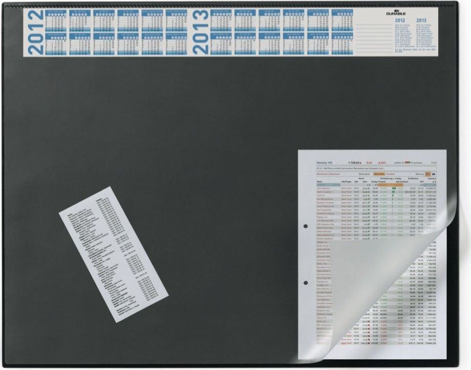 DURABLE Schreibunterlage Vollsichtpl/Kalender 65x52cm schw