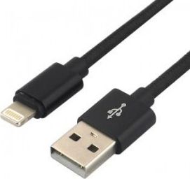 Kabel USB EverActive USB-A - Lightning 0.3 m Czarny (CBB-0.3IB) USB kabelis