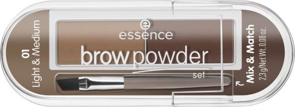 Essence Zestaw do brwi Brow Powder Set 01 Light&Medium 2,3g 4059729271204 (4059729271204) ēnas