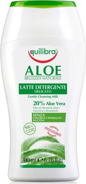 Equilibra Lagodne Mleczko Do Demakijazu Aloe Vera 200 ml 8000137010776 (8000137010776) kosmētikas noņēmējs