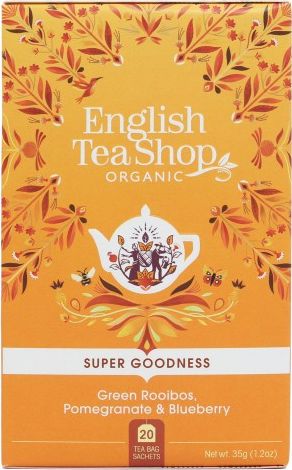 English Tea Sho Herbata zielona z Rooibos,granatem i jagoda (20x1,75) BIO 35 g 680275057987 (680275057987) piederumi kafijas automātiem