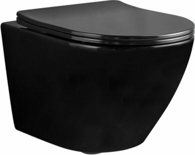 Miska WC Rea Carlo wiszaca Mini Rimless z deska duroplast, metalowe zawiasy, wolnoopadajaca (REA-C8936) 6676059 (5902557345144)