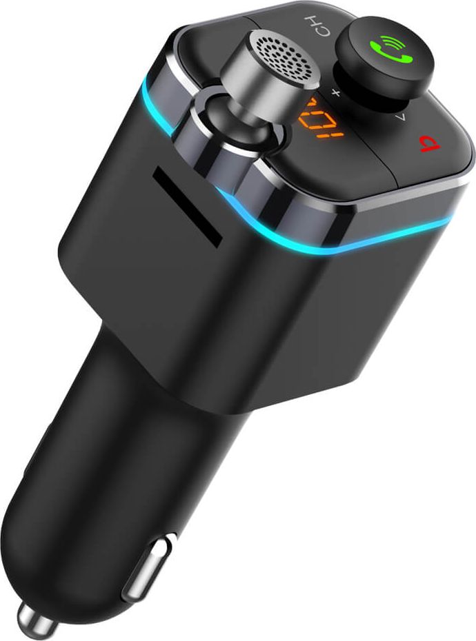 Savio TR-12 Bluetooth 5.0 FM Transmitter Ar Uzlādes Ligzdu USB Quick Charge 3.0 / Micro SD / Melns FM transmiteris