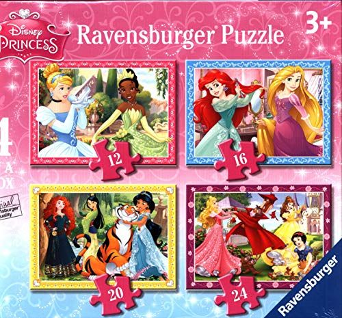 Ravensburger Puzzle Ksiezniczki Disneya 4w1 GXP-707632 (4005556073979) puzle, puzzle