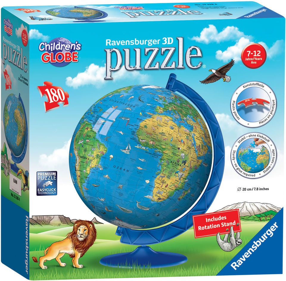 Ravensburger Puzzle kuliste 180el Globus po angielsku RAP 123384 (4005556123384) puzle, puzzle