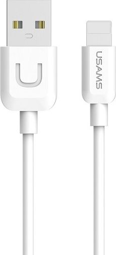 Usams U-TURN Universāls Silikona Apple Lightning (MD818ZM/A) USB Datu un Uzlādes Kabelis 1m Balts aksesuārs