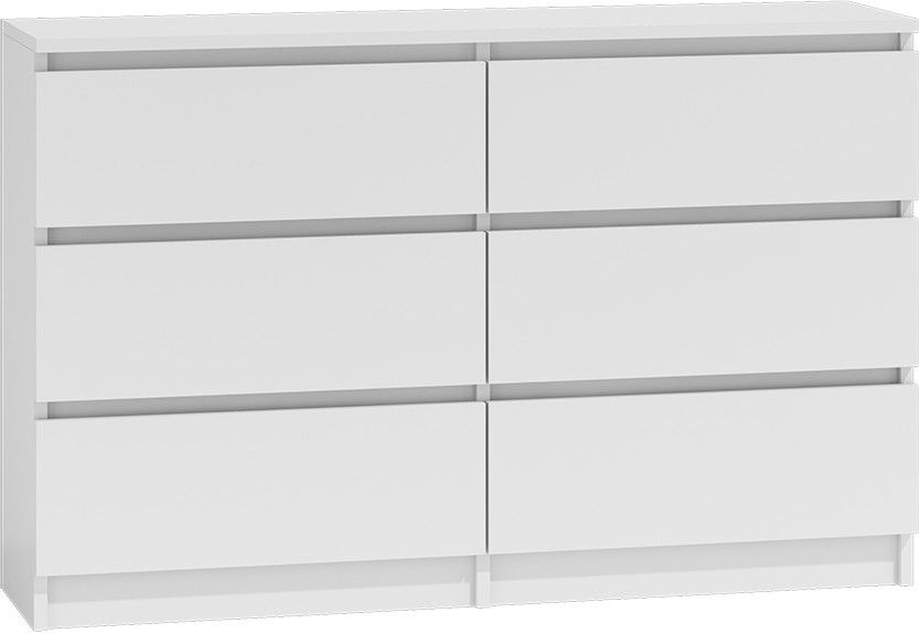 TopEshop Chest of drawers 120cm, 6-drawer cabinet, m6 white