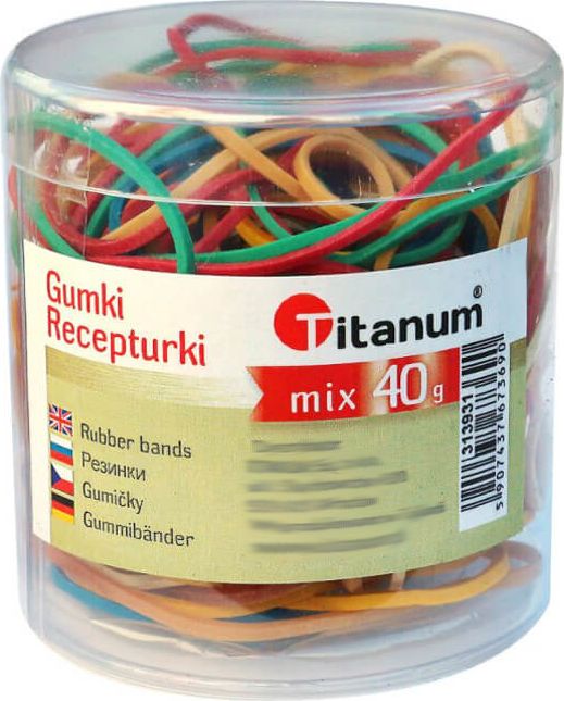 Titanum Gumka recepturka 40g w pudelku mix 4 rozmiarow 397798 (5907437673690) biroja tehnikas aksesuāri