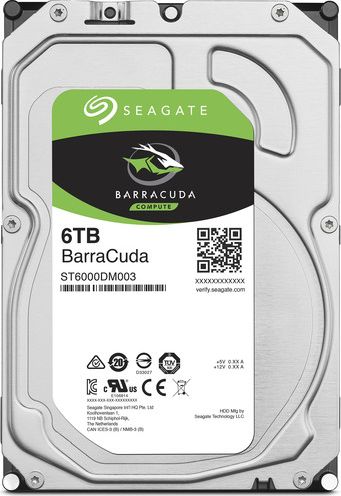 SEAGATE Barracuda 5400 6TB HDD single cietais disks