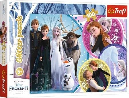 Trefl Puzzle 100 pcs. Glitter In the glow of love Frozen 2 puzle, puzzle