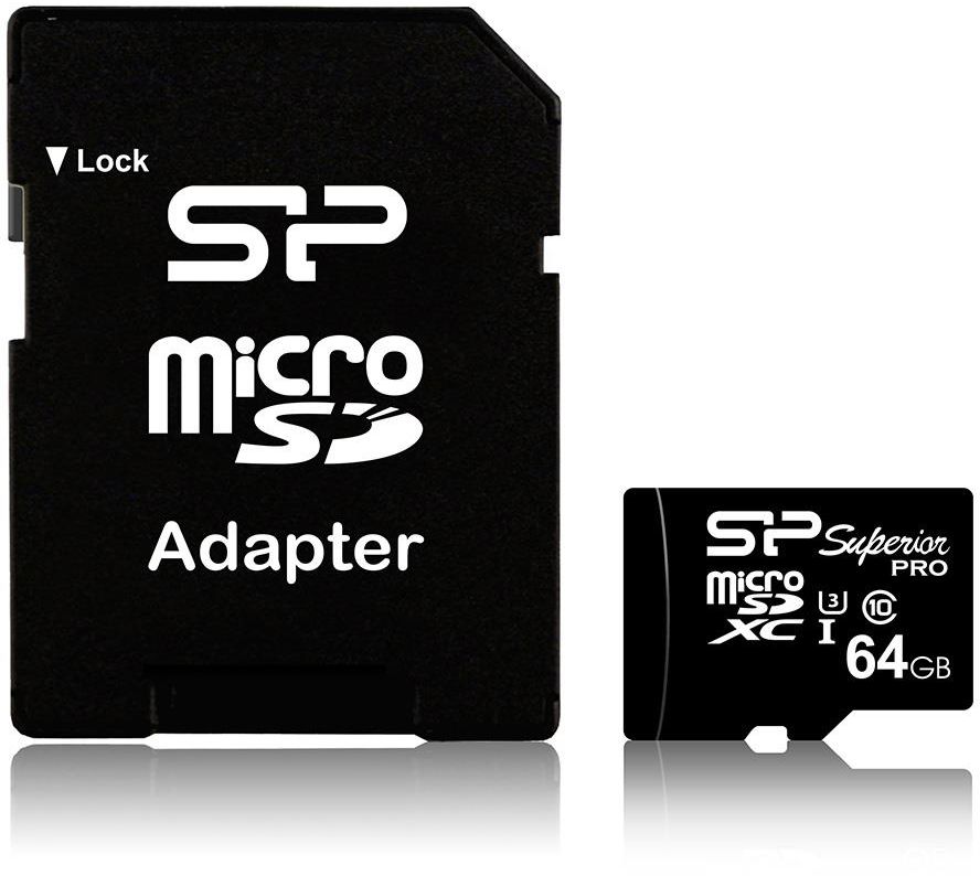 Silicon Power memory card Micro SDXC 64GB Class 3 Elite UHS-1 U3 +Adapter atmiņas karte