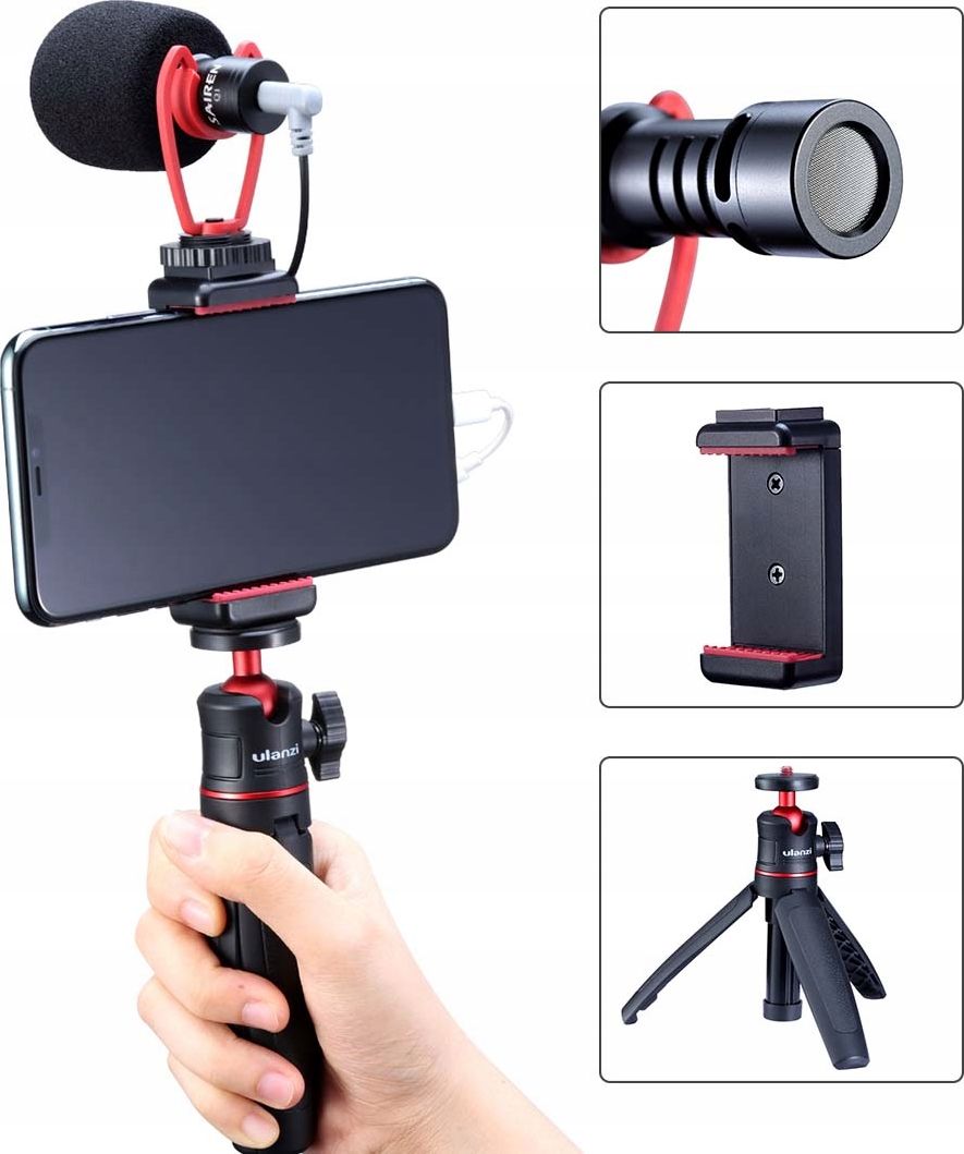 Selfie stick Ulanzi Zestaw Vlog Do Telefonu Smartfona Ulanzi Combo 2 SB5810 (6972436380633) Selfie Stick