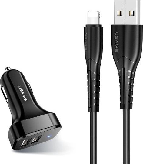 Car charger 2xUSB C13 2.1A microUSB black NTU35MC13TZ iekārtas lādētājs