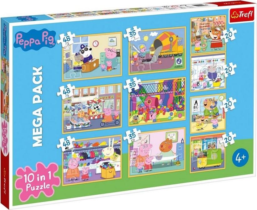 Trefl Puzzle 10w1 Swinka Peppa z przyjaciolmi 332768 (5900511903836) puzle, puzzle