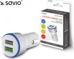 Savio Car Quick Charge charger Savio SA-06/W 3.0A, 2xUSB aksesuārs mobilajiem telefoniem