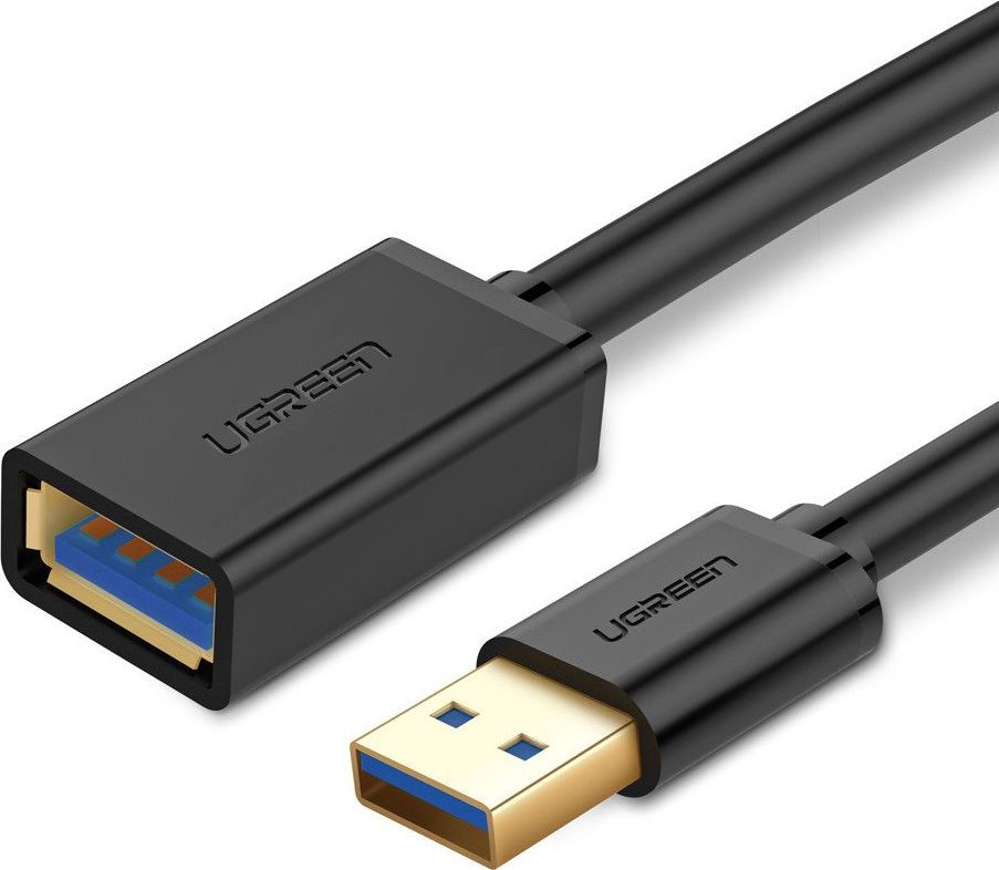 Cable UGREEN 10373 (USB 3.0 M - USB 3.0 F; 2m; black color) USB kabelis