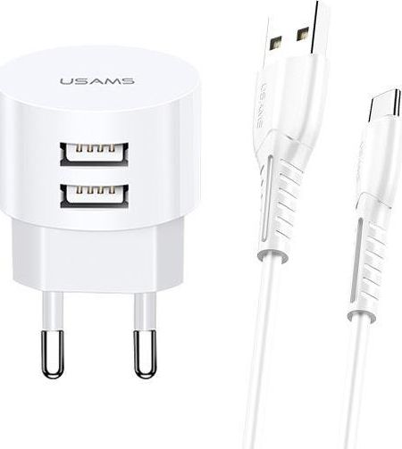 Ladowarka Usams T20 2x USB-A 2.1 A (66164-uniw) 66164-uniw (6958444981017) iekārtas lādētājs