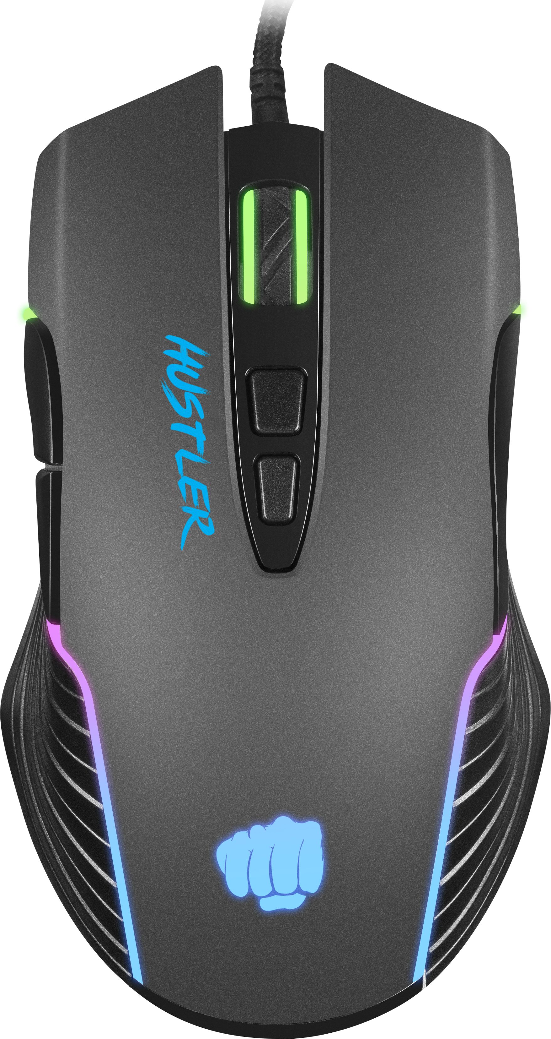 Gaming mouse Fury Hustler 6400 DPI RGB Datora pele