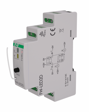 F&F Dwukanalowy sterownik LED 12V DC. Na szyne DIN. (LED2D) FW-LED2D (5908312599326)