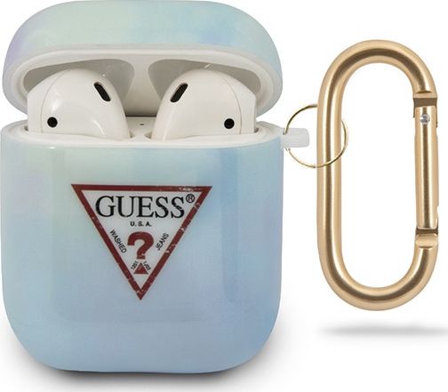Guess Guess AirPods 1/2 Tie&Dye Collection Case - etui do AirPods 1/2 niebieskie