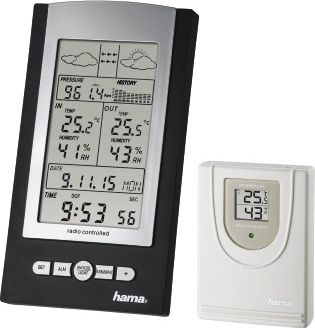 Hama Black Weather Station (EWS-800) barometrs, termometrs